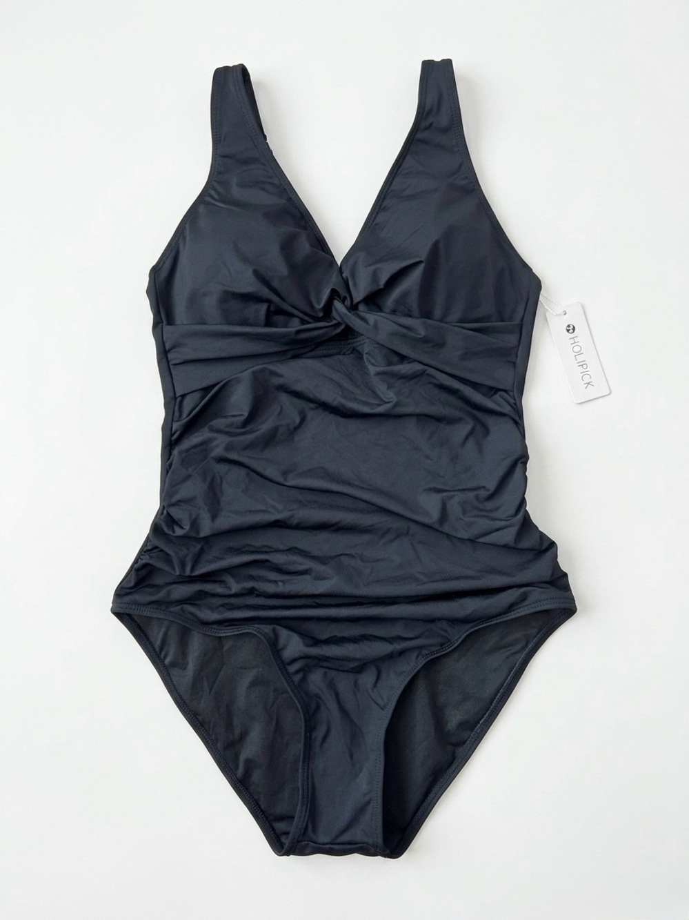 NWT Holipick Black Tummy Control One Piece Swimsuit Full Coverage Size Medium